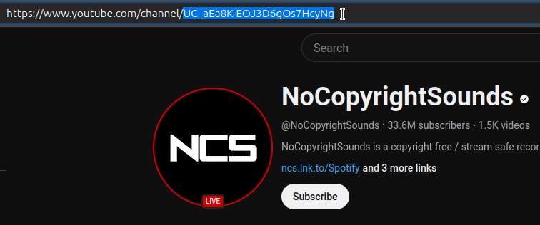 Уникальный идентификатор канала