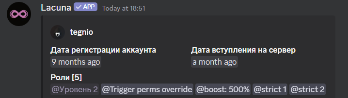 Роли, которые участник имел на момент выхода